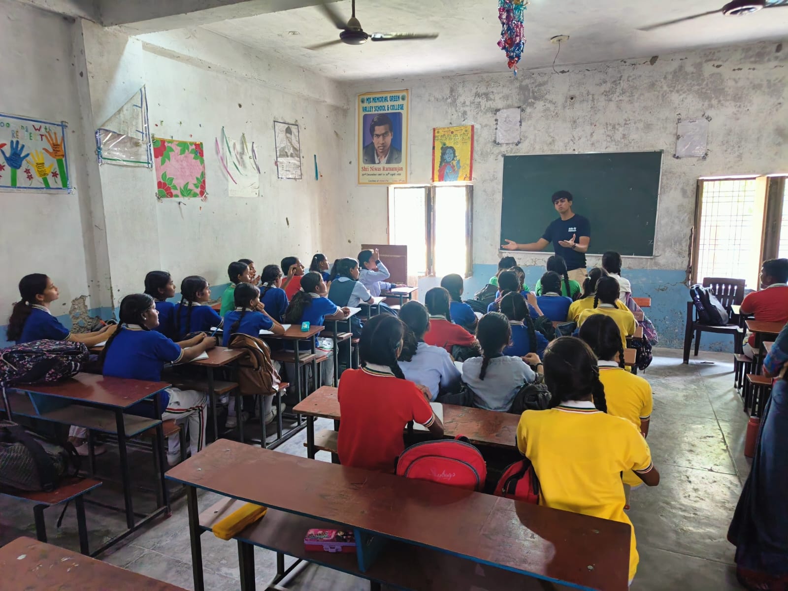 Students learning in a classroom